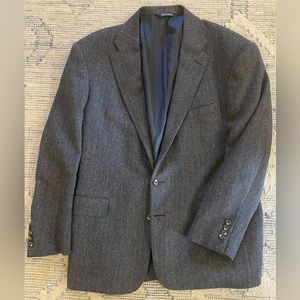 Ralph Lauren Made in USA Rare Blue Script Label Vintage Herringbone Jacket 44
